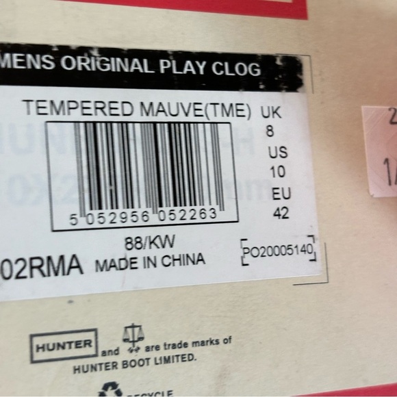 Hunter Gender Inclusive In/Out Bloom Clog Tempered Mauve! - Picture 9 of 9